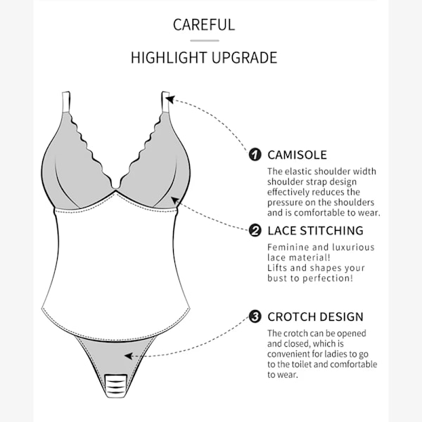 Sexig kvinnlig spetsbody för kvinnor Magkontroll Shapewear ärmlösa toppar Body Shaper V-hals Backless Jumpsuit Fajas stringtrosor Black XL
