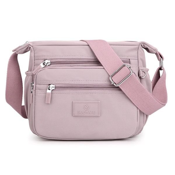 Fashion Messenger Bag Damaxelväska Nylon Handväska Stor kapacitet Liten Mode Damtelefonväska Crossbody-väska Light purple 1