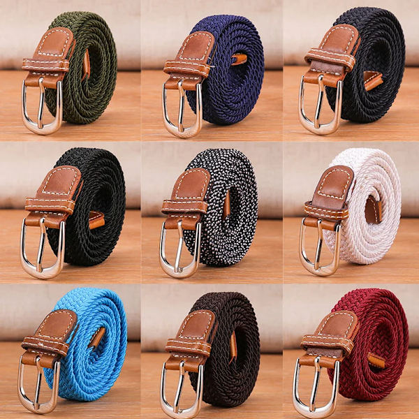 Nytt mode mångsidig canvas män kvinnor bälte metall spänne elastiskt flätat elastiskt bälte hög kvalitet camping fiske män bälten gym Khaki 105CM