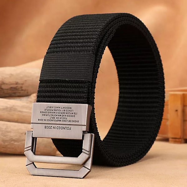 Män Casual Tyg Taktisk Webbing Bälten Nylon Canvas Jeans Bälte Army Midja Hög kvalitet Lyx Designer Military Strap HB009 Black 100cm