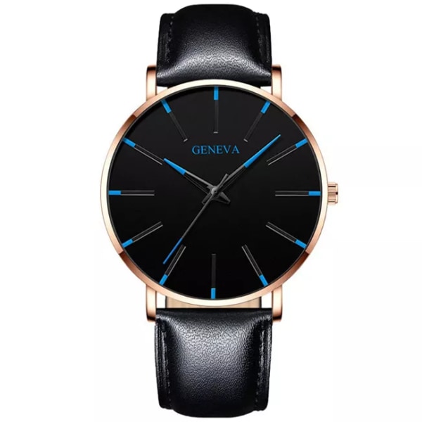 Herrmode Minimalistisk Ultra Tunna klockor för män Enkel Business Rostfritt stål Mesh bälte Quartz Watch relogio masculino Leather Rose Blue