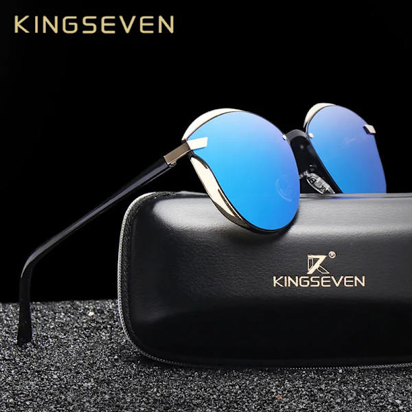KINGSEVEN Polarized Solglasögon För Dam Lyxdesign Dam Elegant Solglasögon UV400 Skydd Mode Cat Eye Glasögon C02 PINK Original
