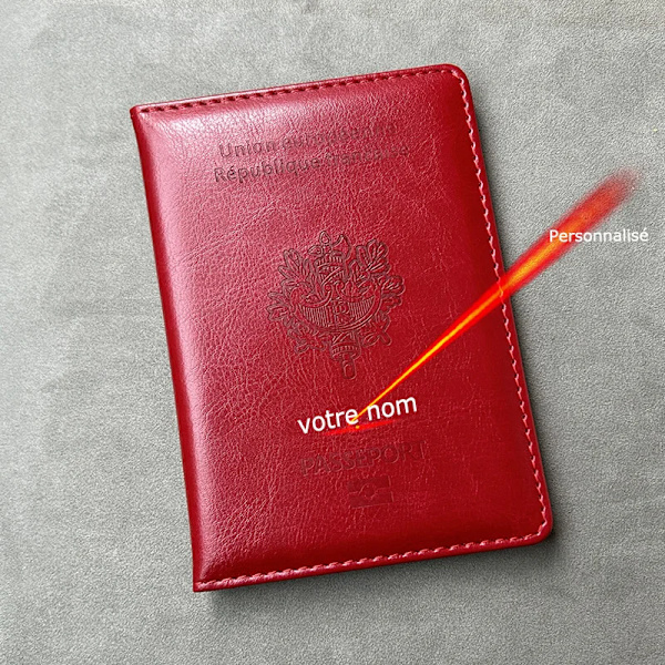 Söt cover Frankrike Originalupplaga Passfodral för Francais Girls Pass etui pass frankrike red with Name