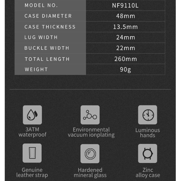 NAVIFORCE Herrklockor Toppmärke Lyx Vattentät 24 timmar Date Quartz Watch Man Läder Watch Herr Vattentät klocka BRB BOX