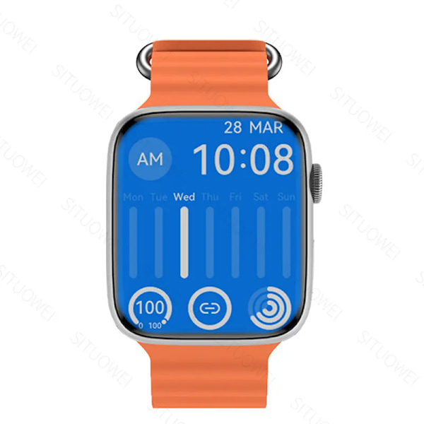 Smart Watch Series 8 Bluetooth Call 1.9\ Orange-Ocean Band