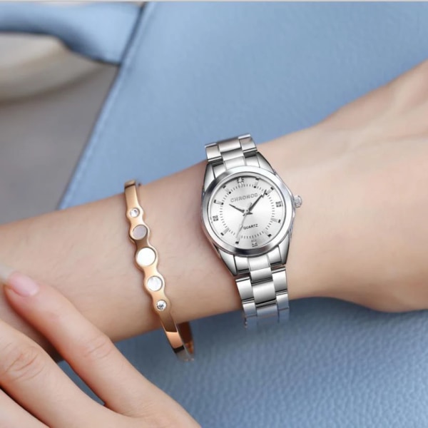 CHRONOS Elegant Watch Lyx Dammodemärke Armbandsur Japan Movement Rostfritt stål Present till kvinnlig flickvän CH2304
