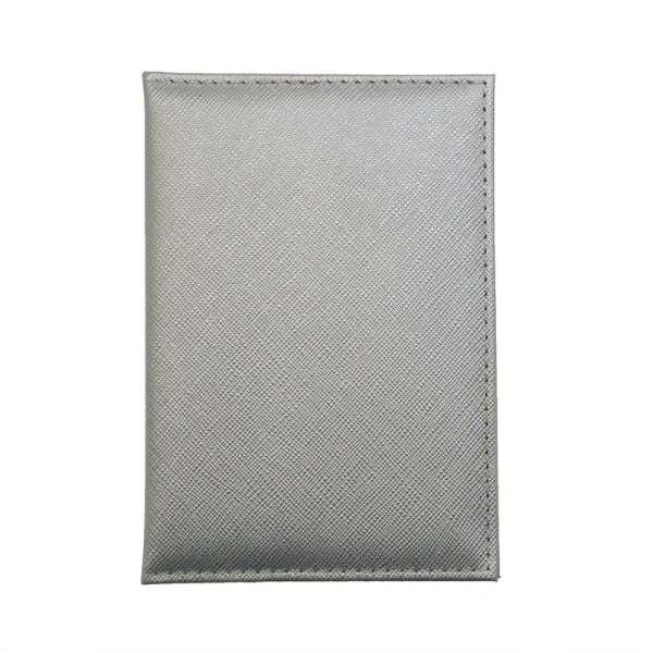 Vanligt PU-läder Safiano Cross Pattern Business Passport Holder med ID-korthållare Universal Passport Covers silver