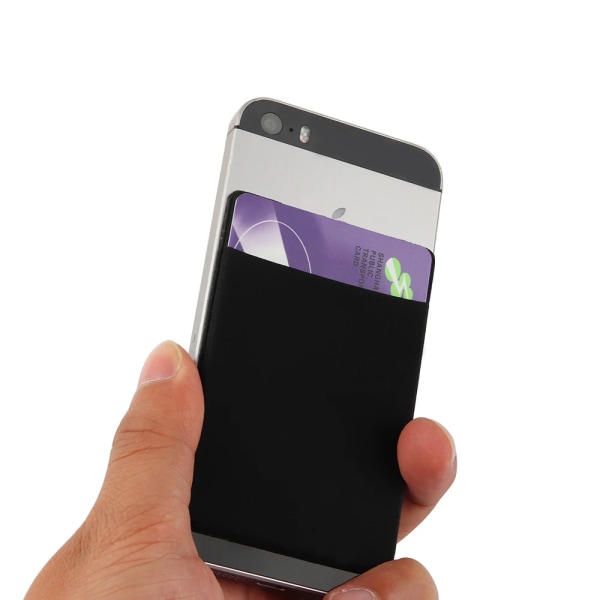 1 st nytt elastiskt case Kredit ID-kortshållare Självhäftande case Fodral Bärbar telefonbakficka 5.8x8.6cm-red