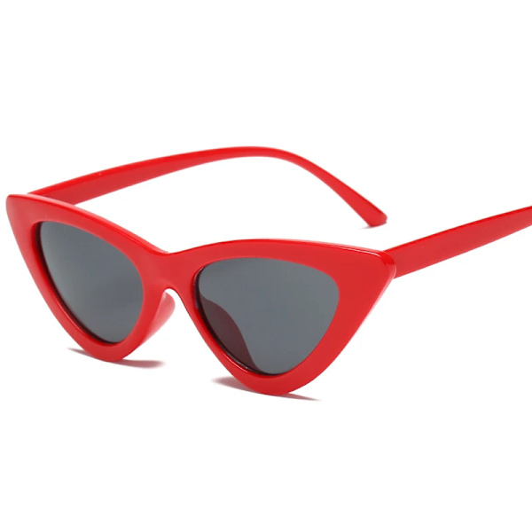 Cat Eye Mode Solglasögon Plast Kvinnor Vintage Liten Leopard Män Solglasögon Spegel Retro Solglasögon För Kvinna UV400 red grey