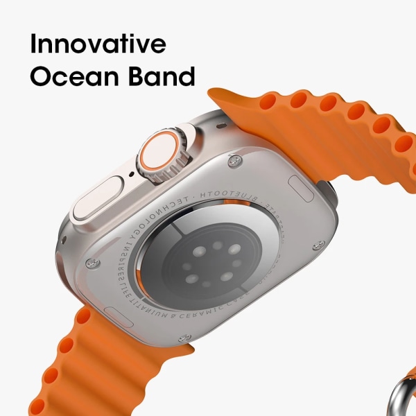 Ultra 9 Smart Watch Men GPS NFC Sports 2,2 tums HD-skärm IP68 Vattentät Bluetooth Ring Smartwatch med Voice Assistant Orange
