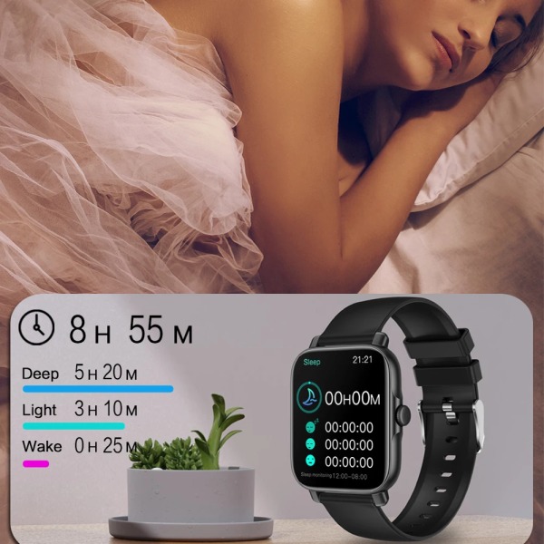 Bluetooth Svara samtal Smart Watch Herr Puls Fitness Tracker Klockor IP67 Vattentät Dam Smartwatch för Android IOS Black