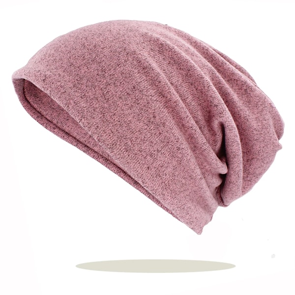 Två-i-ett-mössor Skullies Beanies Herrar Kvinnor Lös Sittande Mjuk Höst Vår Kemoterapi Varma Hattar Dam Tunn Flick Scarf Förlust Alopecia Feminino Ht227 Pink For 54-58 cm