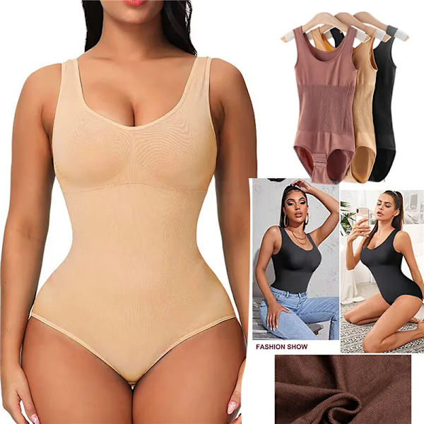 Body Shapewear Kvinnor Ärmlös Waist Trainer Magkontroll Korsett i ett stycke Reduktivt slimmande underkläder Black M