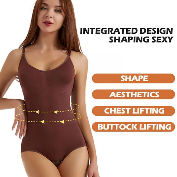 Sömlös Shapewear Body för kvinnor Magkontroll Butt Lifter Body Shaper Osynlig under klänning Bantningsrem String Unde I3J1 Beige XXL