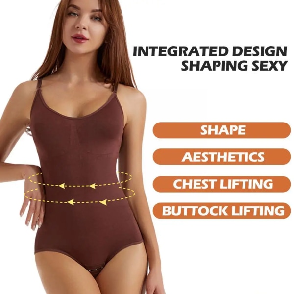 Sömlös Shapewear Body för kvinnor Magkontroll Butt Lifter Body Shaper Osynlig under klänning Bantningsrem String Unde I3J1 Black L
