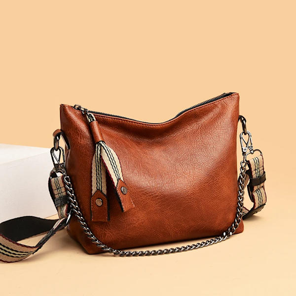 Nya designerkedjor Handväskor Damväska Mode Mjukt PU-läder Kvinnor Axelväskor Stor Lyx Kvinnlig Crossbody tygväska Black