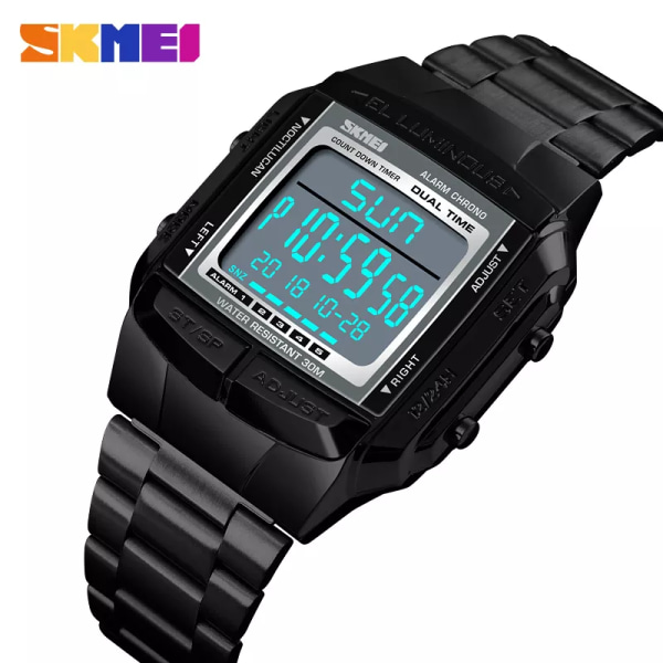 SKMEI Militära sportklockor Elektroniska herrklockor Top Märke Lyx Herrklocka Vattentät LED digital watch Relogio Masculino rose gold