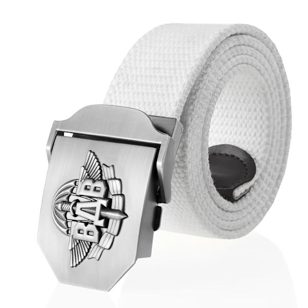 SupSindy män Canvasbälte 3D ryska luftburna trupper VDV metallspänne jeansbälten för män Army Military Taktisk Bälten Man Strap White 110cm