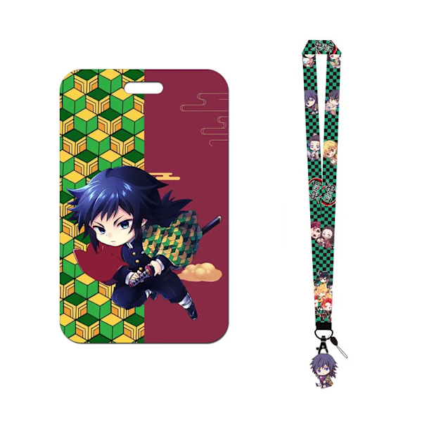 1 Set Demon Slayer Anime Kortfodral Kort Nyckel Lanyard Cosplay Badge ID-kort Hållare Halsband Nyckelringar Kamado Nezuko GMP-E