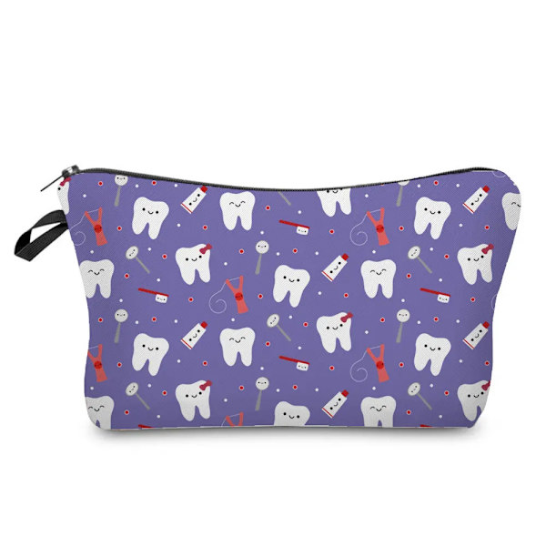 Tecknad Tandläkare Sjuksköterska Print Kosmetikväskor Mode Kvinnor Designer Sminkväska Värmeöverföring Organizer Pennfodral hz4549 Nurse Bag