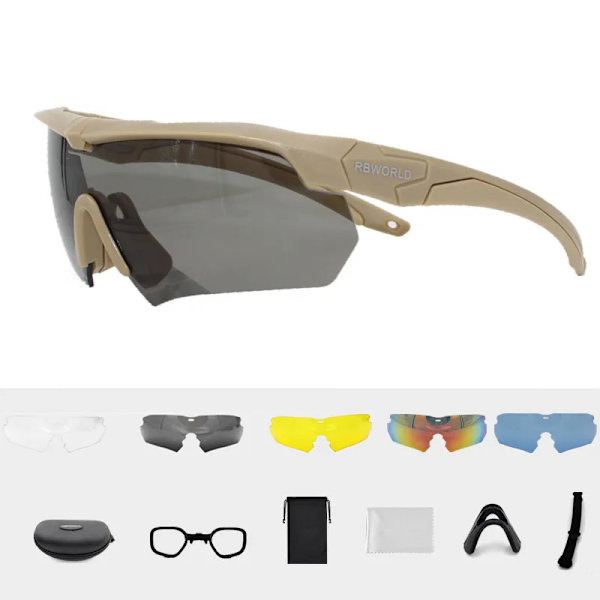 Tr90 Military Goggles 3 lins Solglasögon Skottsäkra Army taktiska Glasögon skytte Glasögon MTB Cykling 5 PC lens(.296)