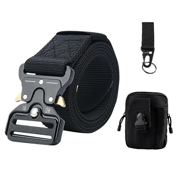Army Style Stridsbälten Set Inkluderad Väska Krok Snabbkoppling Taktiskt bälte Herr Militär Canvas Utomhus Jakt Camping Trekking Set C Green 125cm