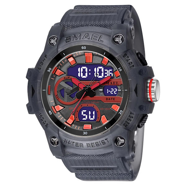 Sportklockor Vattentäta SMAEL Brand Watch Stoppur Alarm Clock 8086 Young Fashion Quartz Armbandsur GRAY