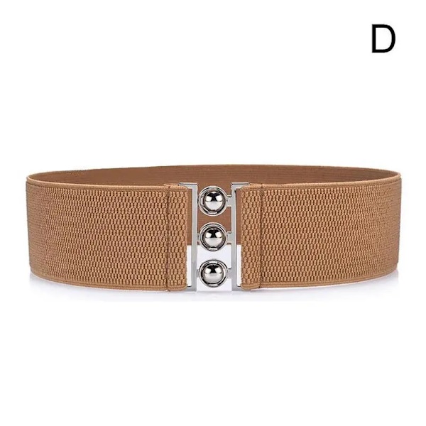Kvinnor Enkelt Elastiskt brett midjebälte Riem Bantning Rött Vitt Bälte Kvinna Retro Dam Bälten Kvinnor Midjeband Kvinnor Tillbehör D