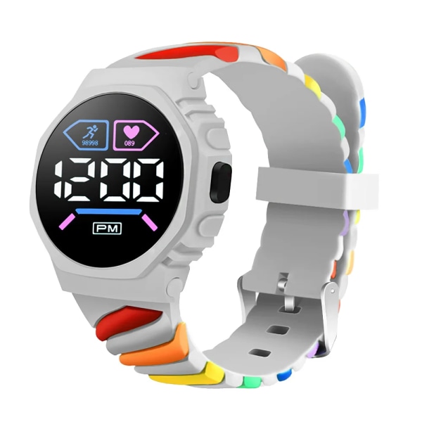 2023 Ny Rainbow LED elektronisk watch Digital utomhussport Mode Elektronisk watch Student Kvinnor Män Smycken Relógio Feminino Type 1