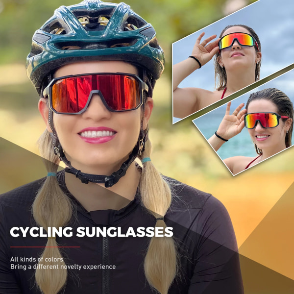 Cykling Solglasögon Photochromic För Herr Kvinnor Utomhussport Cykelglasögon Ridning Fiske Glasögon MTB Cykelglasögon Cykel 01-Photochromic 1lens-no box