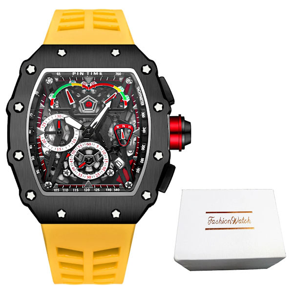 Big Dial Watch Herr Chronograph Quartz Military Herrklockor Toppmärke Lyx Guldklocka Hip Hop Reloj Relogio Montre Homme StyleB2 and Box