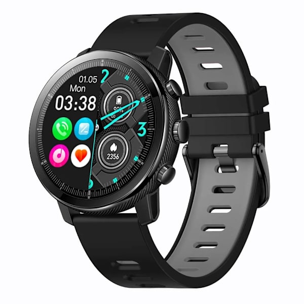 SENBONO Män Smart Watch Rund Bluetooth Svara samtal Klockor Anpassade urtavlor Sport Smartwatch Män Dam för Android IOS Black