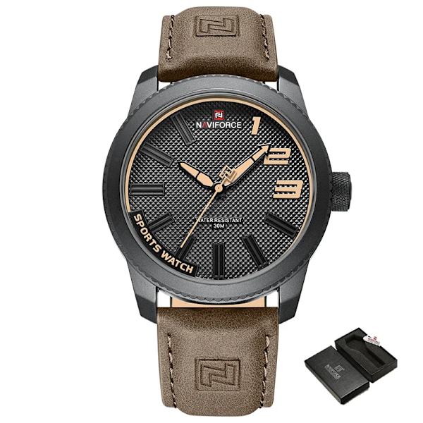 NAVIFORCE Toppmärke watch för män Militär sportklockor i läder Man Casual Vattentät manlig klocka 2022 Ny watch B Y BN With Box