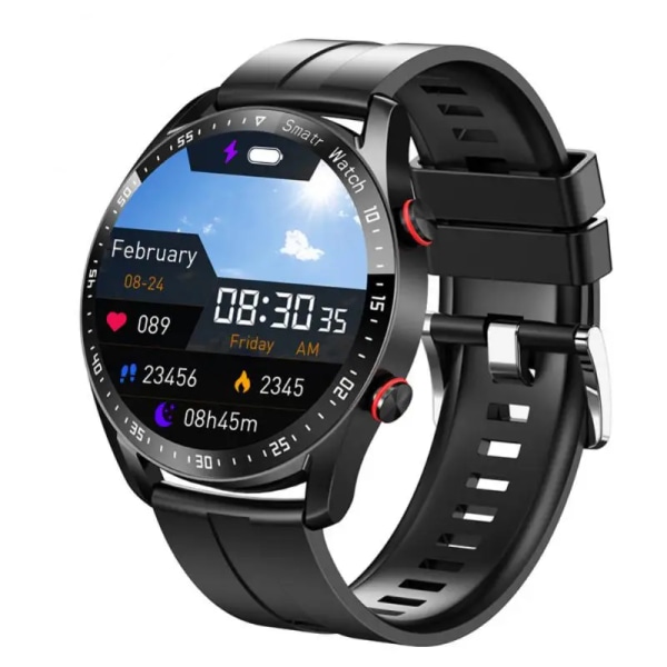 Smart Watch Bluetooth Call Ecg Ppg Full Touch Screen Väder Samtalsinformation Påminnelse Multi Voice Sports Mode Smart Armband tape black