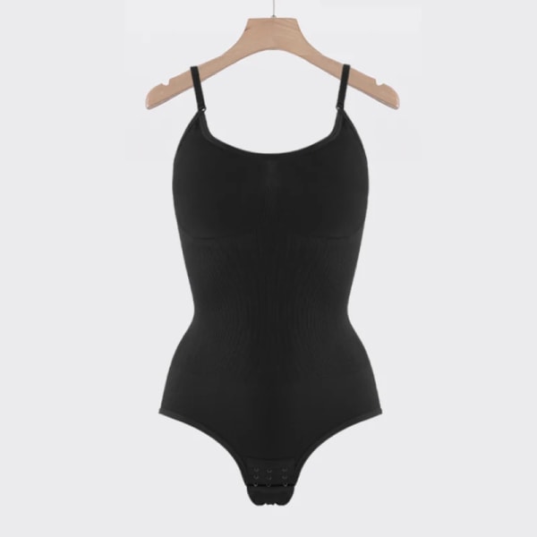 V-hals Spaghetti Strap Bodysuits Compression Body Suits Seamless Sexig String Kvinna Öppen Gren Smal Bantning Underkläder Jumpsuit black XXL