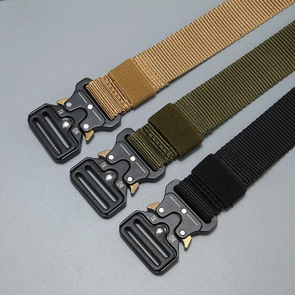 Herrbälte Outdoor Jakttaktik Bälte Multi spänne Nylon Högkvalitativ Marine Corps Canvas Plastspänne Green 45to47inch