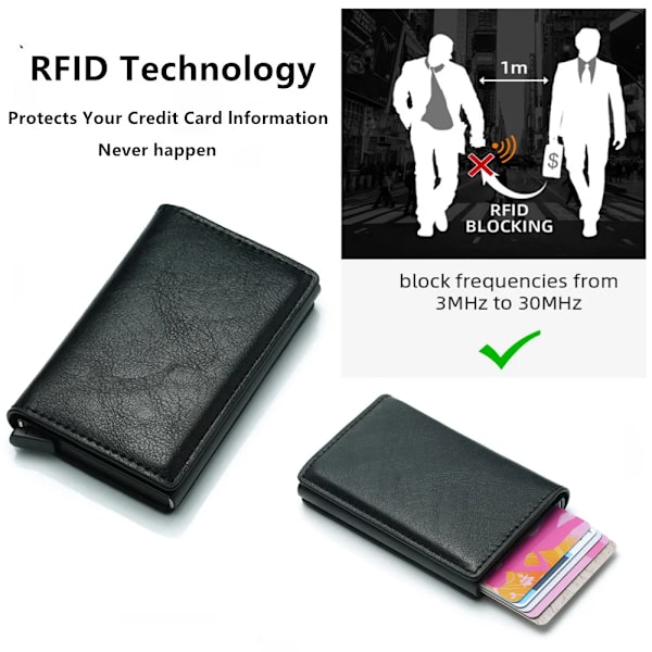 Gravyr Anpassat namn ID Kreditkortshållare Plånböcker Märke Märke Rfid Blockering Magic Läder Smal Miniplånbok Liten Pengaväska Handväska Red(Name Service)
