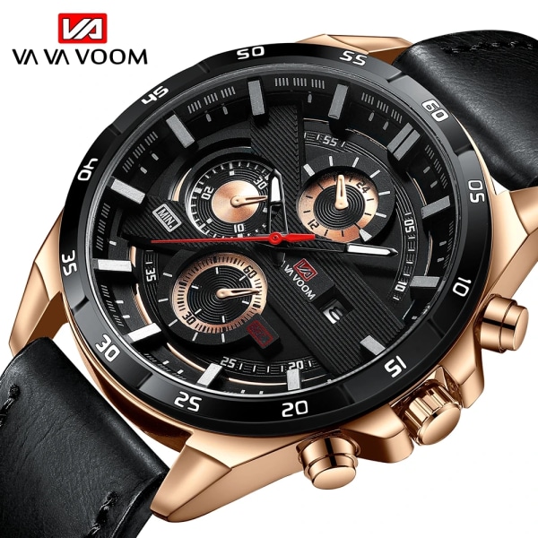 2023 New Racing Car Herrklockor Toppmärke Lyx Sport Reloj Hombre Casual Big Dial Military Leather Black Watches 216P-B-FK