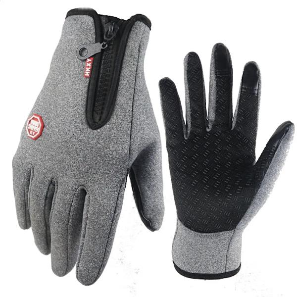 Vinterhandskar Vattentät thermal pekskärm thermal vindtät varma män handskar kallt väder Löpning Sport Fotvandring Skidhandskar Gray M