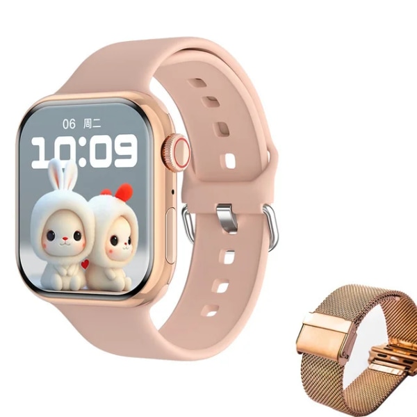 GPS Smart Watch Dam Ultra Series 8 NFC Smartwatch Herr BT Call IP68 Vattentäta trådlösa klockor Laddning för Apple Watch 9 Gold Mesh belt
