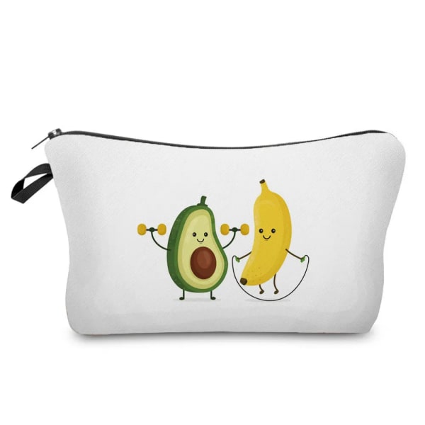 Tecknad print Kosmetikväskor Frukt Utomhus Bärbar Sminkväska Söt Praktisk Förvaringsväska Barn Case hz4740 Avocado Bag
