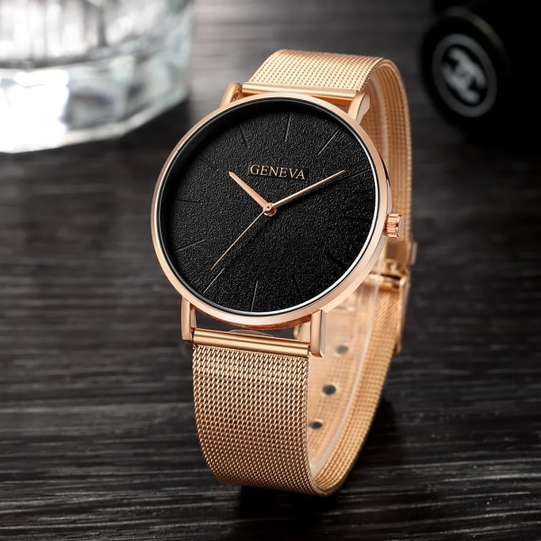 Damklockor Bayan Kol Saati Mode Rose Gold Silver Watch För Dam reloj mujer saat relogio zegarek damski black gold