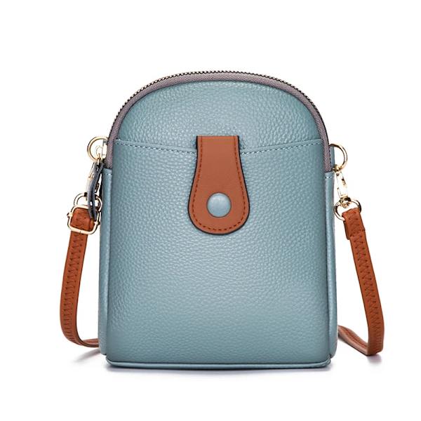 Äkta läder Kvinnors axelväskor Crossbody-väskor Telefonväska 3-lagers Enfärgad Damhandväska Äkta kohud Liten Kvinnor Myntväska Orange