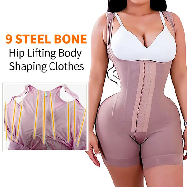 AfruliA Bodysuits Shapers Underbyst Waist Trainer Sexig Butt Lifter Full Body Shaper Control Trosor Colombian Shapewear apricot briefers XXL