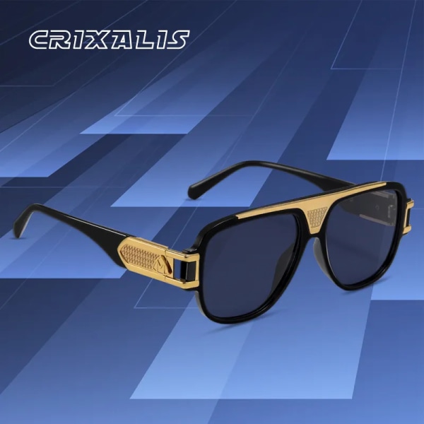 CRIXALIS Vintage Klassiska Pilot Solglasögon För Män Anti Bländning Spegel Driving Man Solglasögon 2023 Trendiga Produkter Dam nyanser C6Mirror Blue