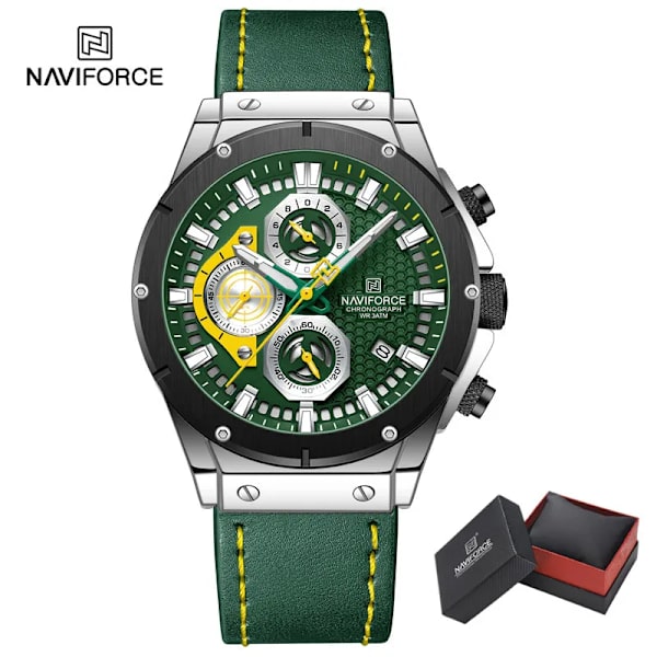 Toppmärke NAVIFORCE Herrklockor Vattentät Lyx Sport Lysande händer Herrarmbandsur Chronograph Relogio Masculino 2023 SGNGN-BOX-T