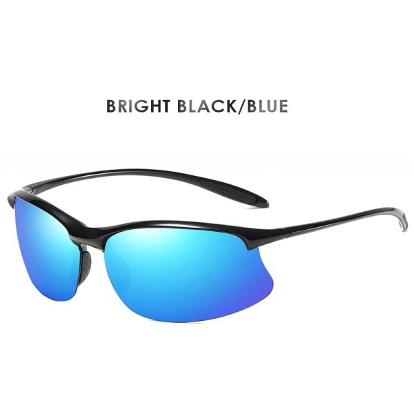 Topp Ultralätt TR90 polariserade solglasögon Anti-UV körning män skärmar manliga militära solglasögon glasögon glasögon Gafas De Sol Black- Mirror blue as shown