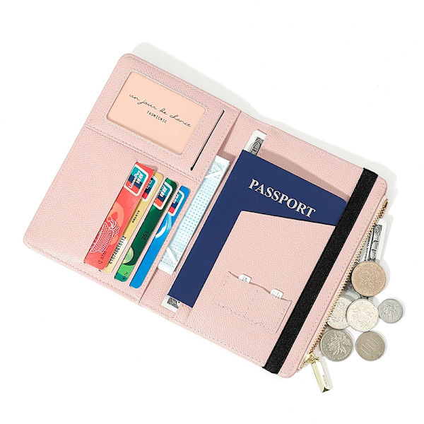 Band PU Läder Cover RFID-blockering för kort Resepasshållare Plånbok Organizer Herr Kvinnor Case Pink