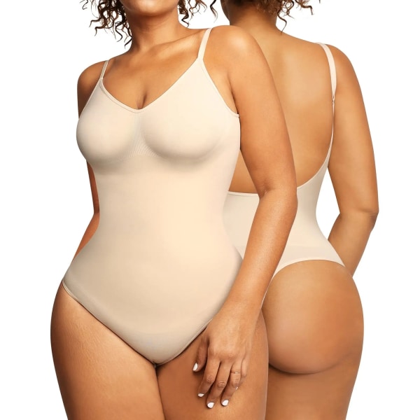 Rygglös bodysuit för kvinnor Magkontroll Shapewear Seamless Sculpting Body Shaper String linne Shaper Slimming för underkläder Skin XXXL