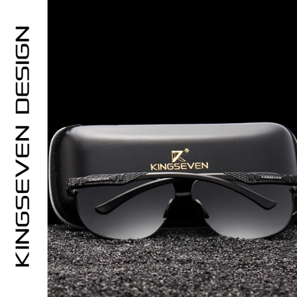 KINGSEVEN 2022 Märke Män Aluminium Solglasögon Polarized UV400 Mirror Man Solglasögon Dam För Män Oculos de sol Black Gray Original